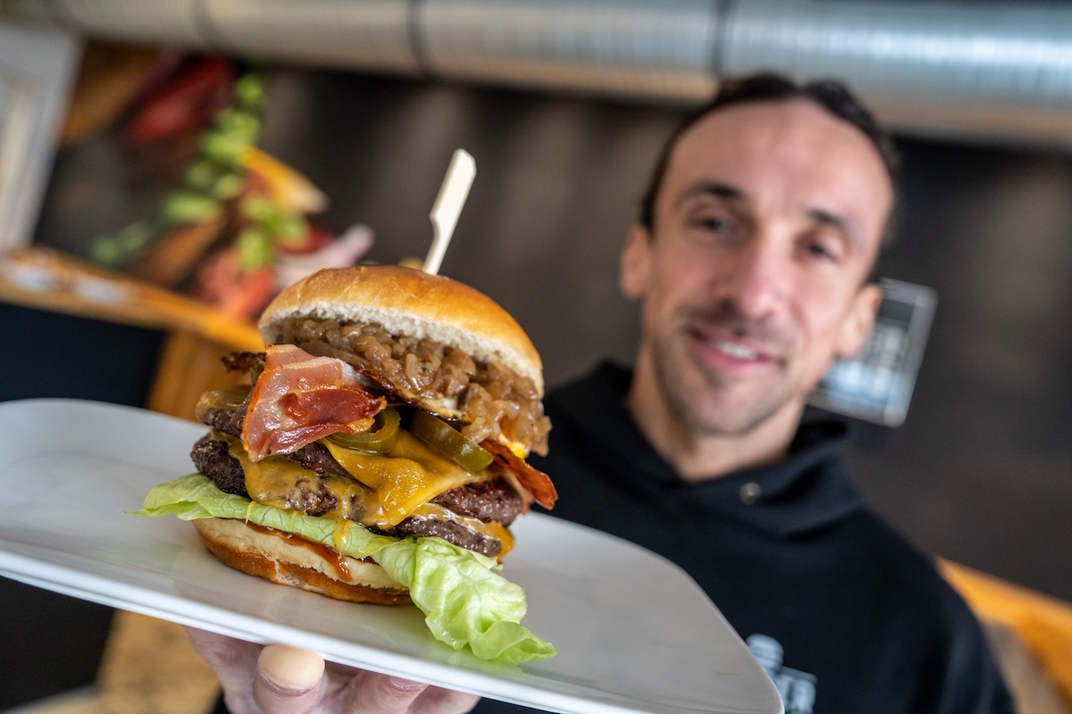 Details vom handgemachten Burger Patty